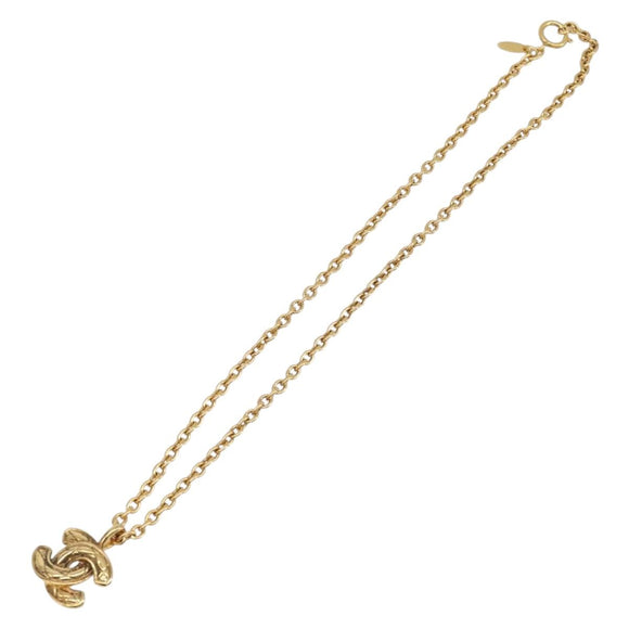 CHANEL Necklace metal Gold CC Auth 205470M
