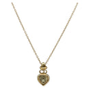 Christian Dior Heart Stone Necklace metal Gold Auth 205471-1