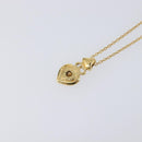 Christian Dior Heart Stone Necklace metal Gold Auth 205471-10