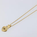 Christian Dior Heart Stone Necklace metal Gold Auth 205471-11