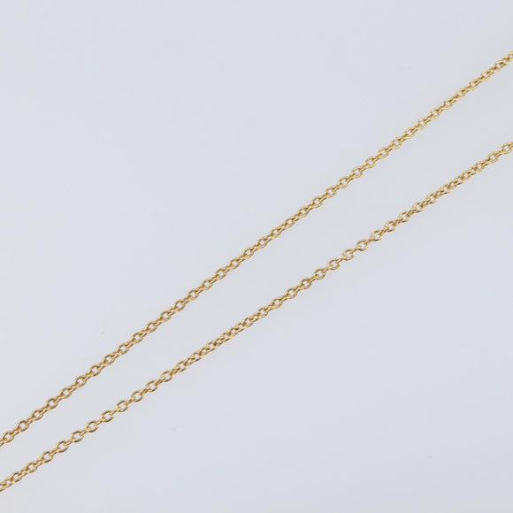Christian Dior Heart Stone Necklace metal Gold Auth 205471