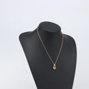 Christian Dior Heart Stone Necklace metal Gold Auth 205471-17
