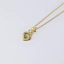 Christian Dior Heart Stone Necklace metal Gold Auth 205471-3