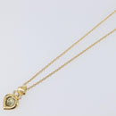 Christian Dior Heart Stone Necklace metal Gold Auth 205471-4