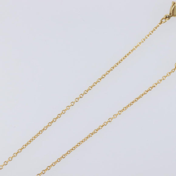 Christian Dior Heart Stone Necklace metal Gold Auth 205471