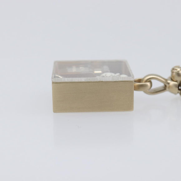 CHANEL Camellia No. 5 Eiffel Tower Key Holder metal Gold CC Auth 205472M