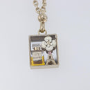 CHANEL Camellia No. 5 Eiffel Tower Key Holder metal Gold CC Auth 205472M-7