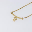 Christian Dior CD Stone Necklace metal Gold Auth 205476-10