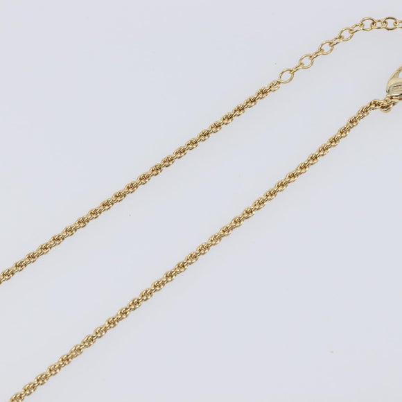 Christian Dior CD Stone Necklace metal Gold Auth 205476