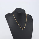 Christian Dior CD Stone Necklace metal Gold Auth 205476-15
