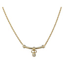 Christian Dior CD Stone Necklace metal Gold Auth 205476-1