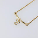 Christian Dior CD Stone Necklace metal Gold Auth 205476-3