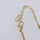 Christian Dior CD Stone Necklace metal Gold Auth 205476-8