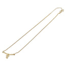 Christian Dior CD Stone Necklace metal Gold Auth 205476-9