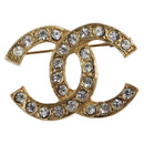 CHANEL Cocostone Brooch metal Gold CC Auth 205477M-13