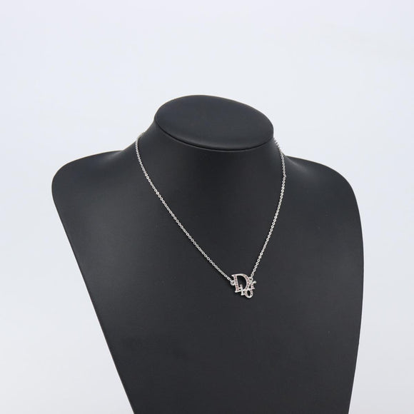 Christian Dior Necklace metal Silver Auth 205482M