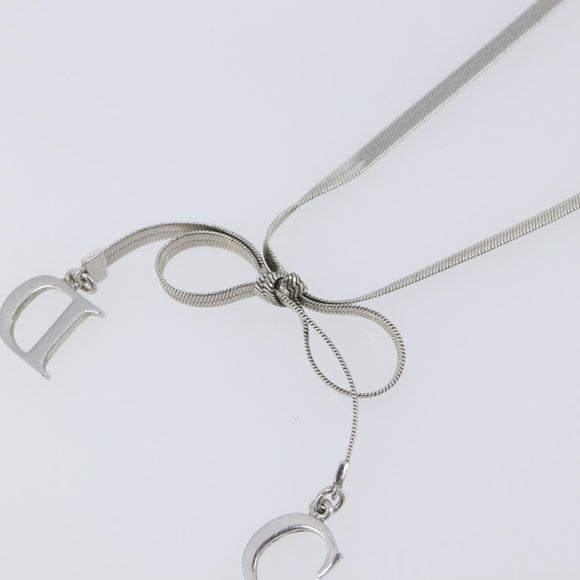 Christian Dior Necklace metal Silver Auth 205487M