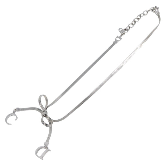 Christian Dior Necklace metal Silver Auth 205487M