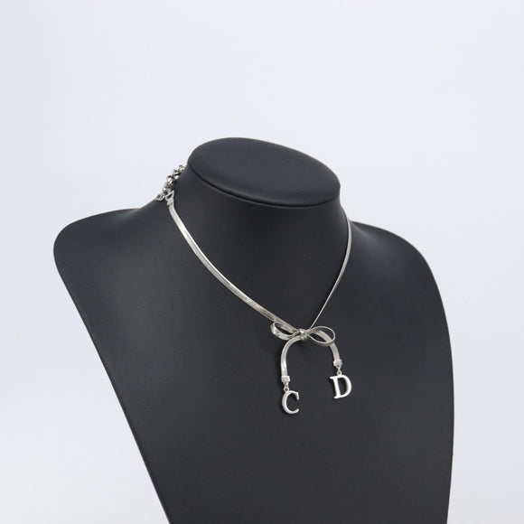 Christian Dior Necklace metal Silver Auth 205487M