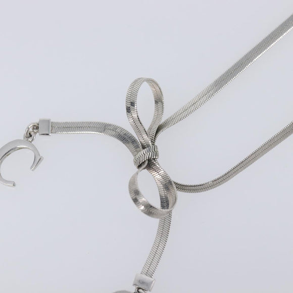 Christian Dior Necklace metal Silver Auth 205487M