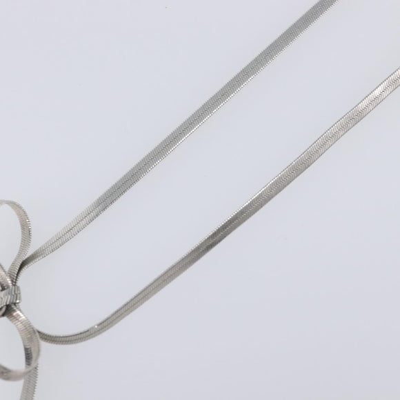 Christian Dior Necklace metal Silver Auth 205487M