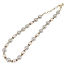 Christian Dior Pearl Necklace metal White Gold Auth 205488M-10