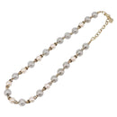 Christian Dior Pearl Necklace metal White Gold Auth 205488M-2