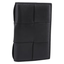 Bottega Veneta MAXI INTRECCIATO Flap Cassette Case Leather Black Auth 205489M-1