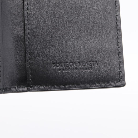 Bottega Veneta MAXI INTRECCIATO Flap Cassette Case Leather Black Auth 205489M