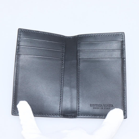 Bottega Veneta MAXI INTRECCIATO Flap Cassette Case Leather Black Auth 205489M