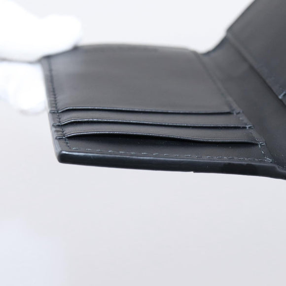 Bottega Veneta MAXI INTRECCIATO Flap Cassette Case Leather Black Auth 205489M