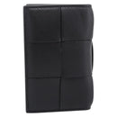 Bottega Veneta MAXI INTRECCIATO Flap Cassette Case Leather Black Auth 205489M-2