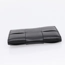 Bottega Veneta MAXI INTRECCIATO Flap Cassette Case Leather Black Auth 205489M-4