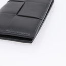 Bottega Veneta MAXI INTRECCIATO Flap Cassette Case Leather Black Auth 205489M-7