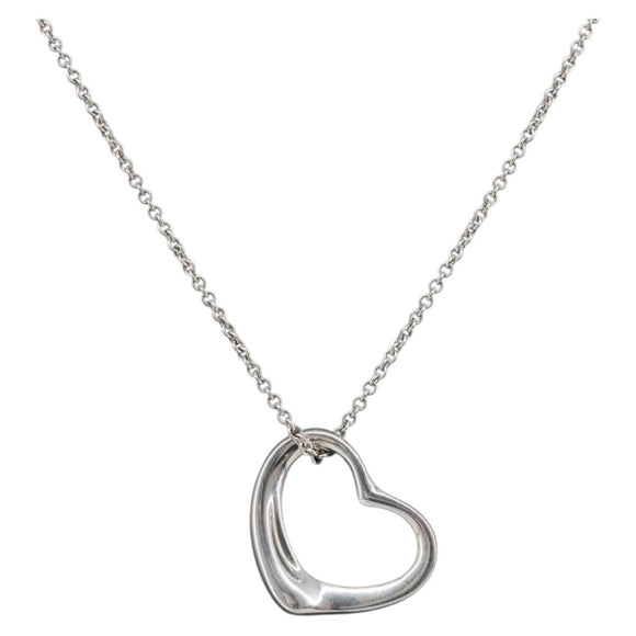 Tiffany & Co. Open Heart Necklace Ag925 Silver Auth 205493M