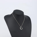 Tiffany & Co. Open Heart Necklace Ag925 Silver Auth 205493M-21