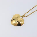 SAINT LAURENT Heart Motif Necklace metal Gold Auth 205495M-3