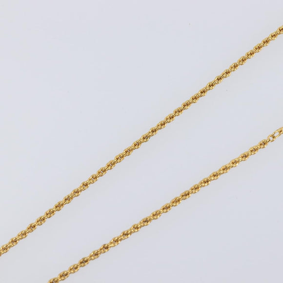 SAINT LAURENT Heart Motif Necklace metal Gold Auth 205495M