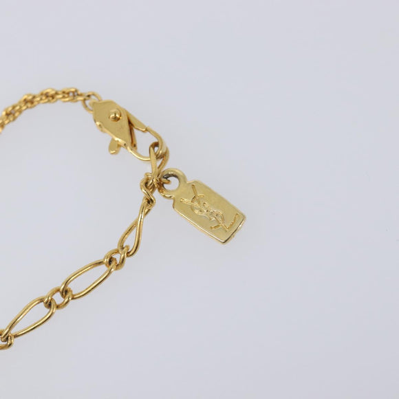 SAINT LAURENT Heart Motif Necklace metal Gold Auth 205495M