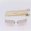 CHANEL Rimless Sunglasses plastic Clear CC Auth 205500M-13