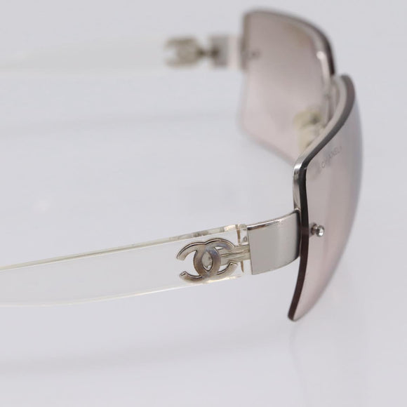 CHANEL Rimless Sunglasses plastic Clear CC Auth 205500M