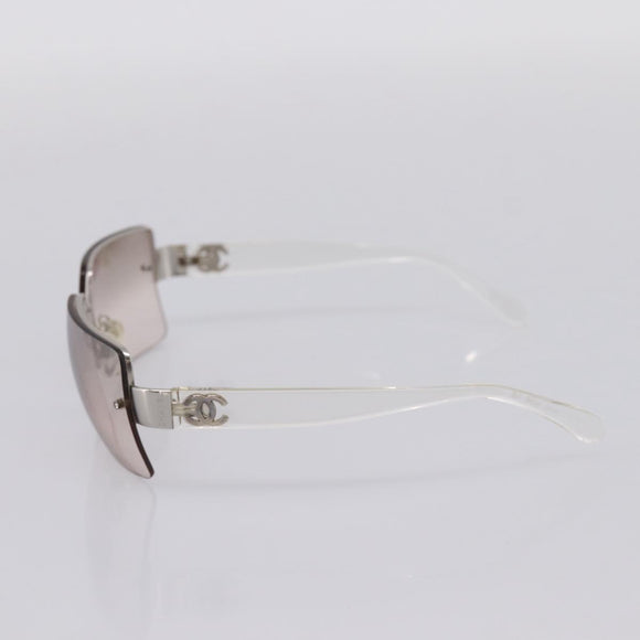 CHANEL Rimless Sunglasses plastic Clear CC Auth 205500M
