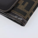 FENDI Zucca Canvas Bifold Wallet Black Brown Auth 205504V-16