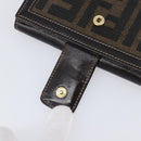 FENDI Zucca Canvas Bifold Wallet Black Brown Auth 205504V-18
