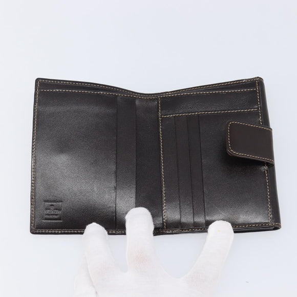 FENDI Zucca Canvas Bifold Wallet Black Brown Auth 205504V