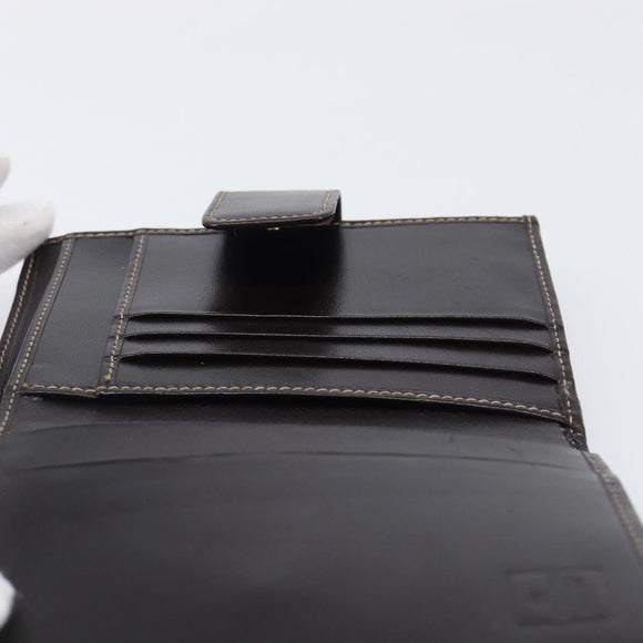 FENDI Zucca Canvas Bifold Wallet Black Brown Auth 205504V