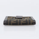 FENDI Zucca Canvas Bifold Wallet Black Brown Auth 205504V-6
