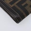 FENDI Zucca Canvas Bifold Wallet Black Brown Auth 205504V-14