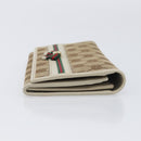 GUCCI GG Canvas Web Sherry Line Long Wallet Beige Gold Auth 205505V-3