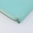 Tiffany & Co. Long Wallet Leather Blue Silver Auth 205507A-17